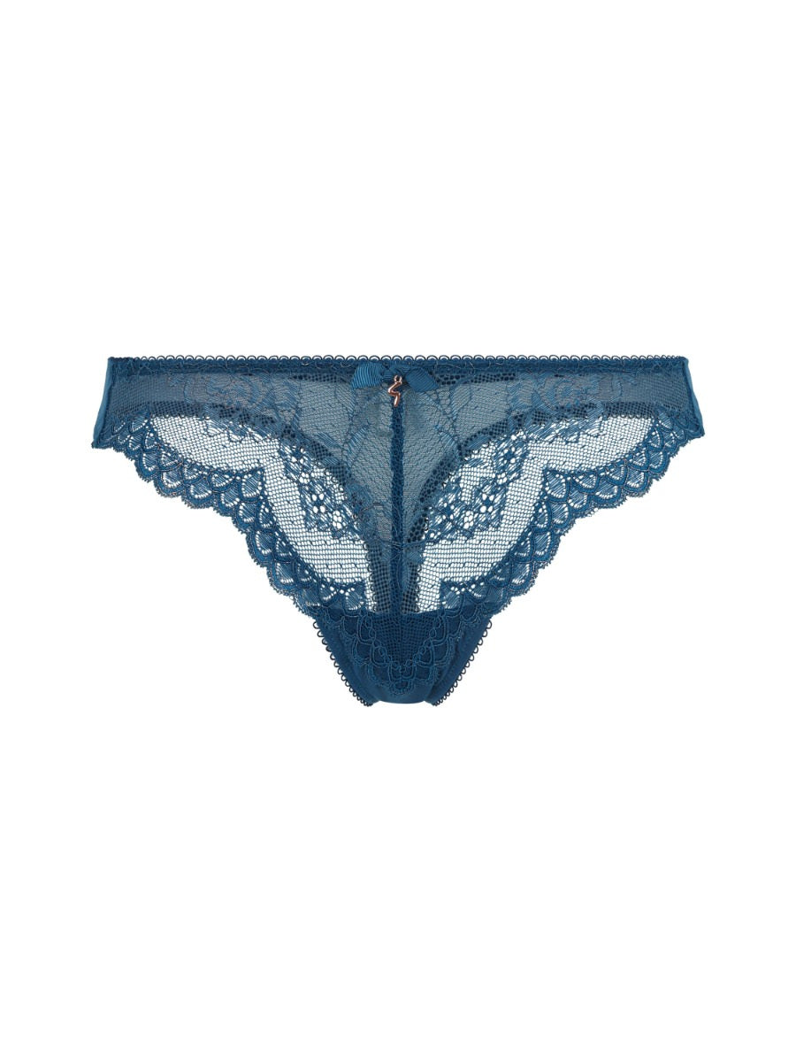 Gossard Superboost Lace Thong - Deep Teal Bra Fittings by Court 6 US / 10 UK (S) SUGAR CORAL