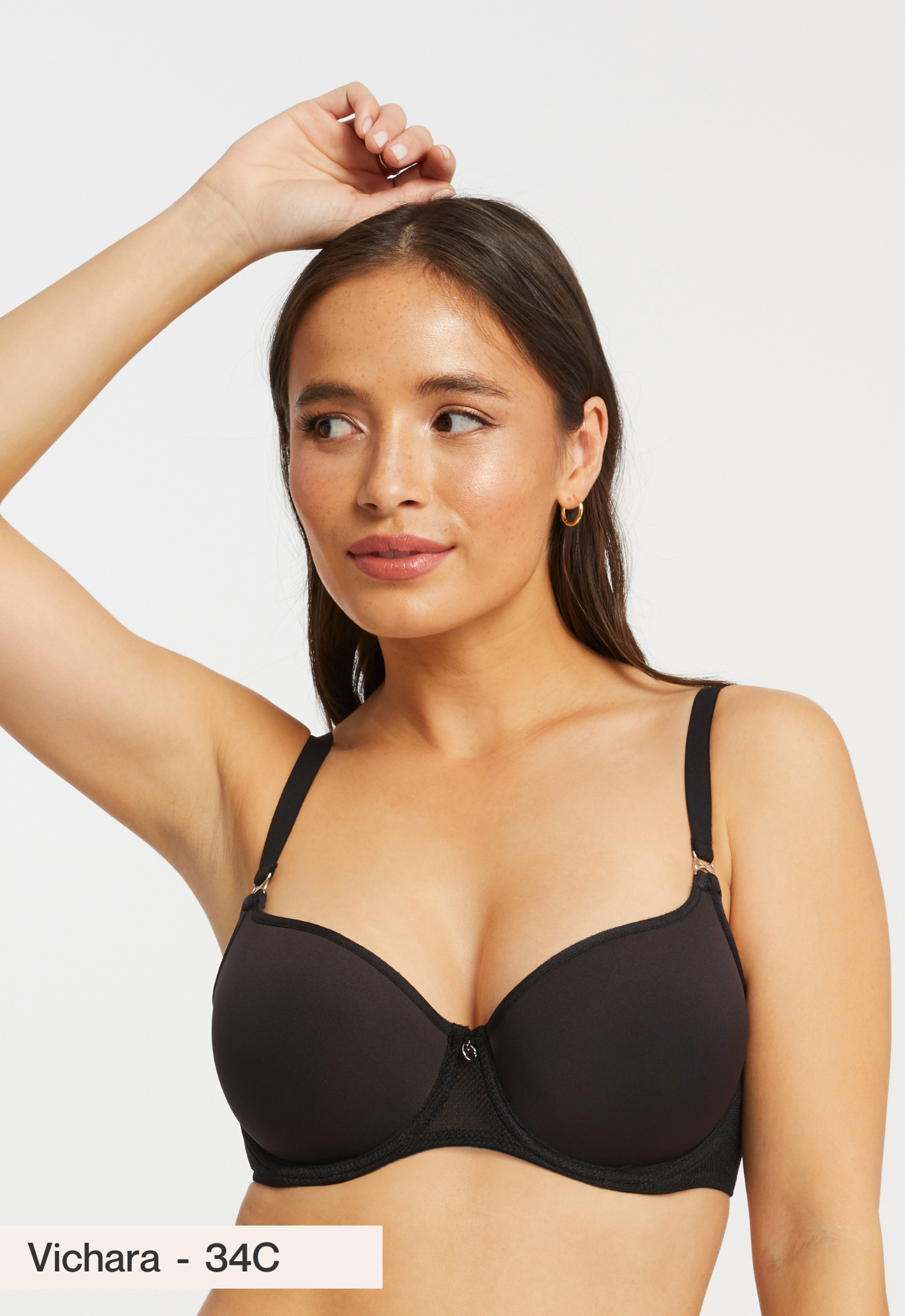 Montelle Sublime Spacer Balconette Spacer Foam Bra Fittings by Court 28C BLACK