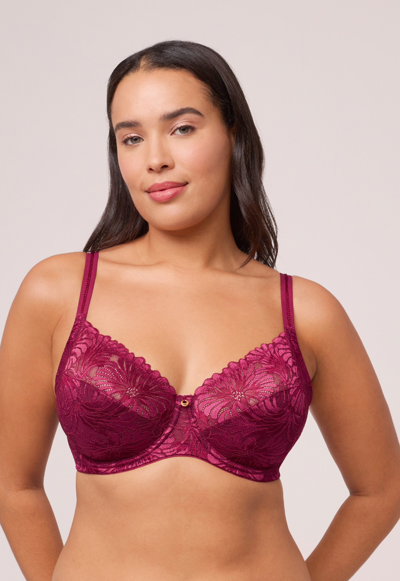 Montelle Vixen Muse Full Cup Lace Bra Fashion Color - Dark Cherry Montelle