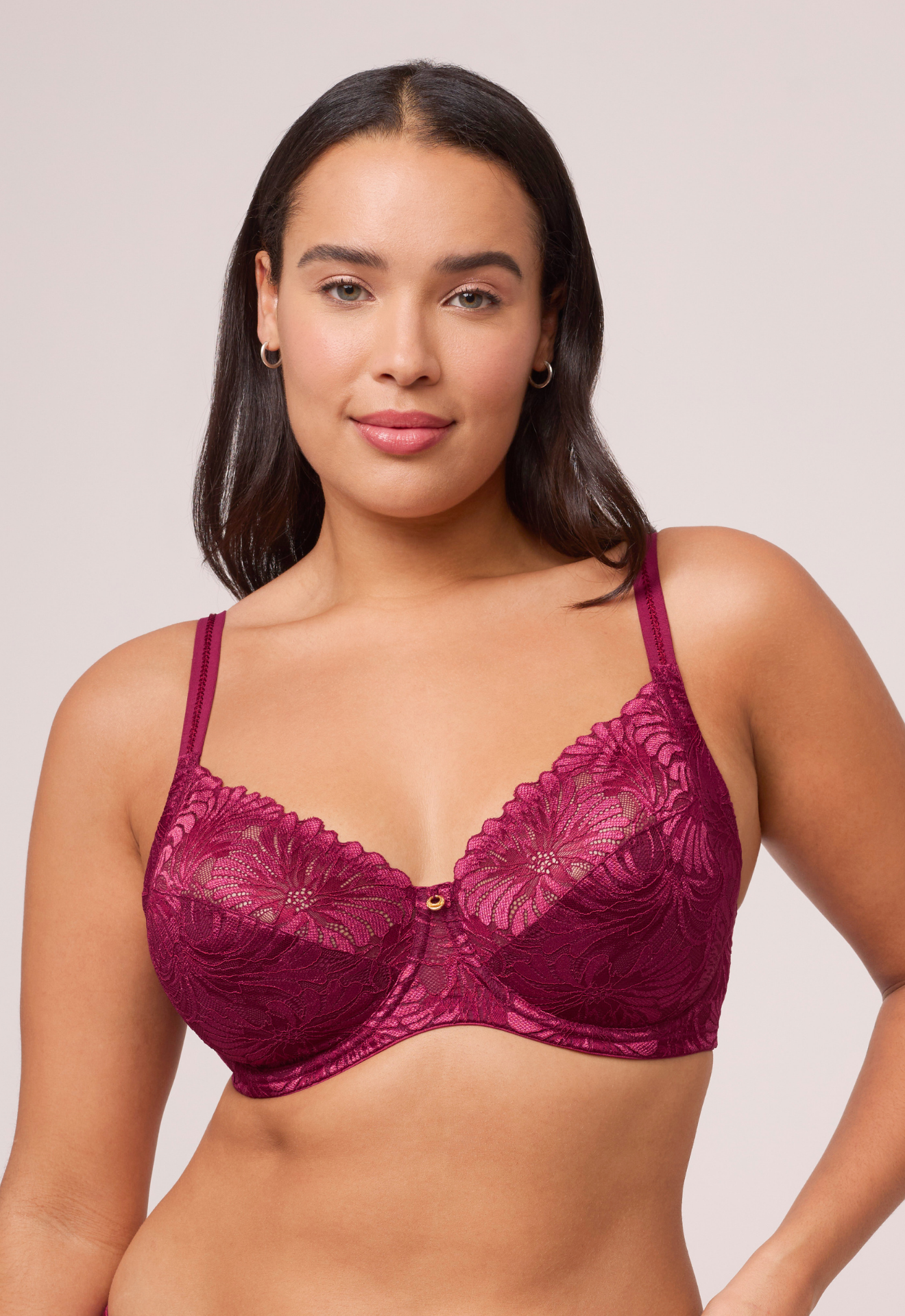 Montelle Vixen Muse Full Cup Lace Bra Fashion Color - Dark Cherry Montelle
