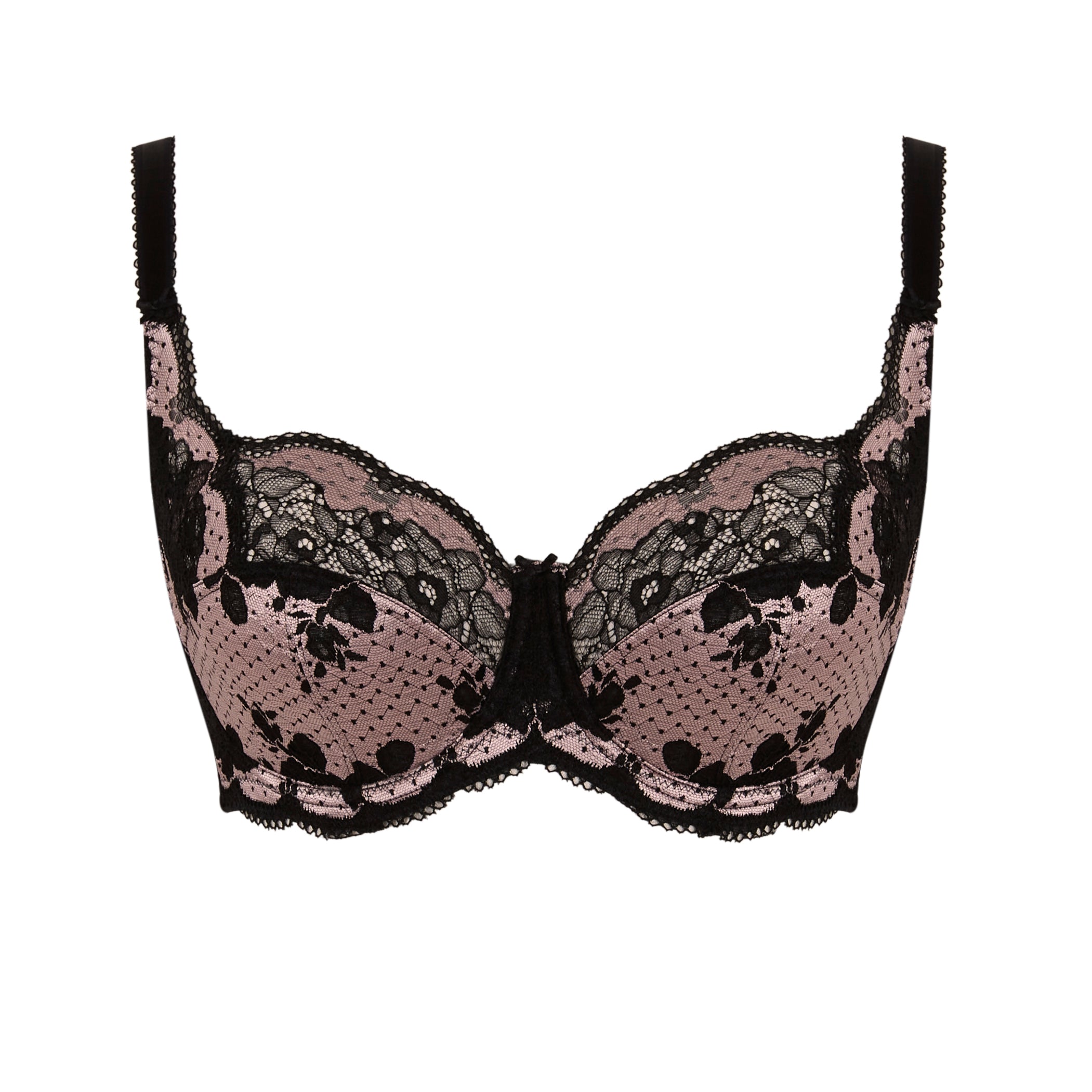 Panache Clara -Black / Pink Bra Fittings by Court 30DDD US / 30E UK BLACK / PINK