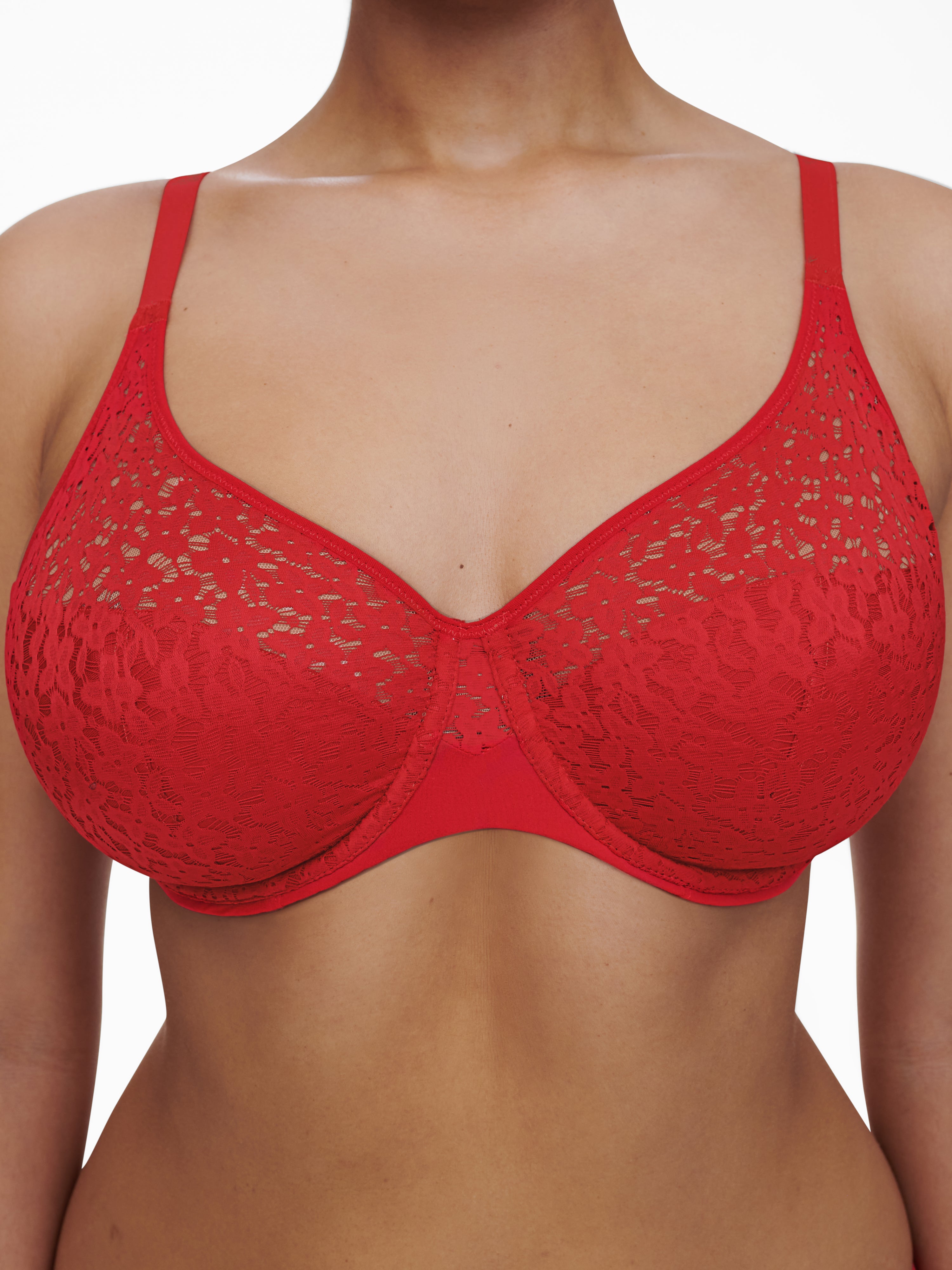 Chantelle Norah Comfort Underwire Bra - Poppy Red Bosom Besties 32D POPPY RED