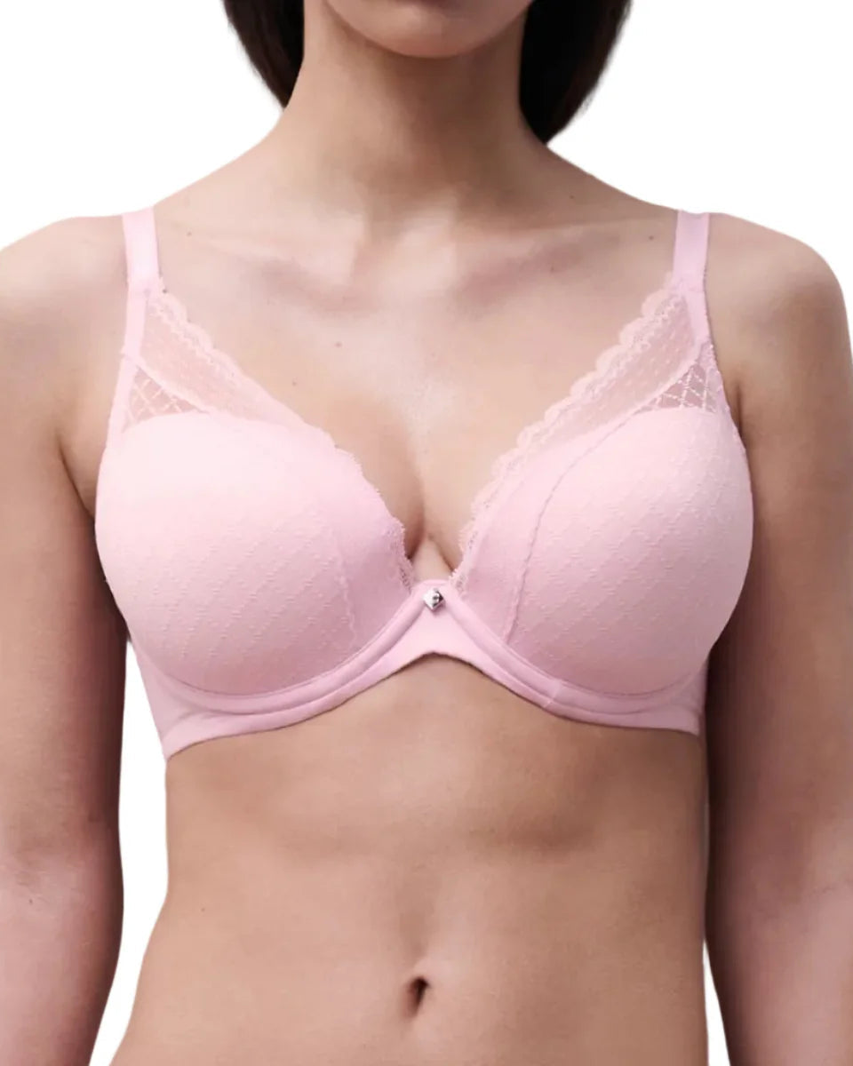 Chantelle Norah Chic Plunge T-Shirt Bra - Candy Pink Molded Cup Chantelle