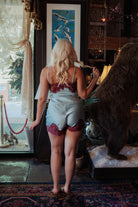 Kilo Brava Satin and Lace Cami and Boxer - Icy Blue and Pinot Bra Fittings by Court