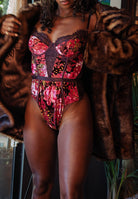 Kilo Brava Velvet Underwire Bodysuit- Tapestry Kilo Brava S TAPESTRY FLORAL