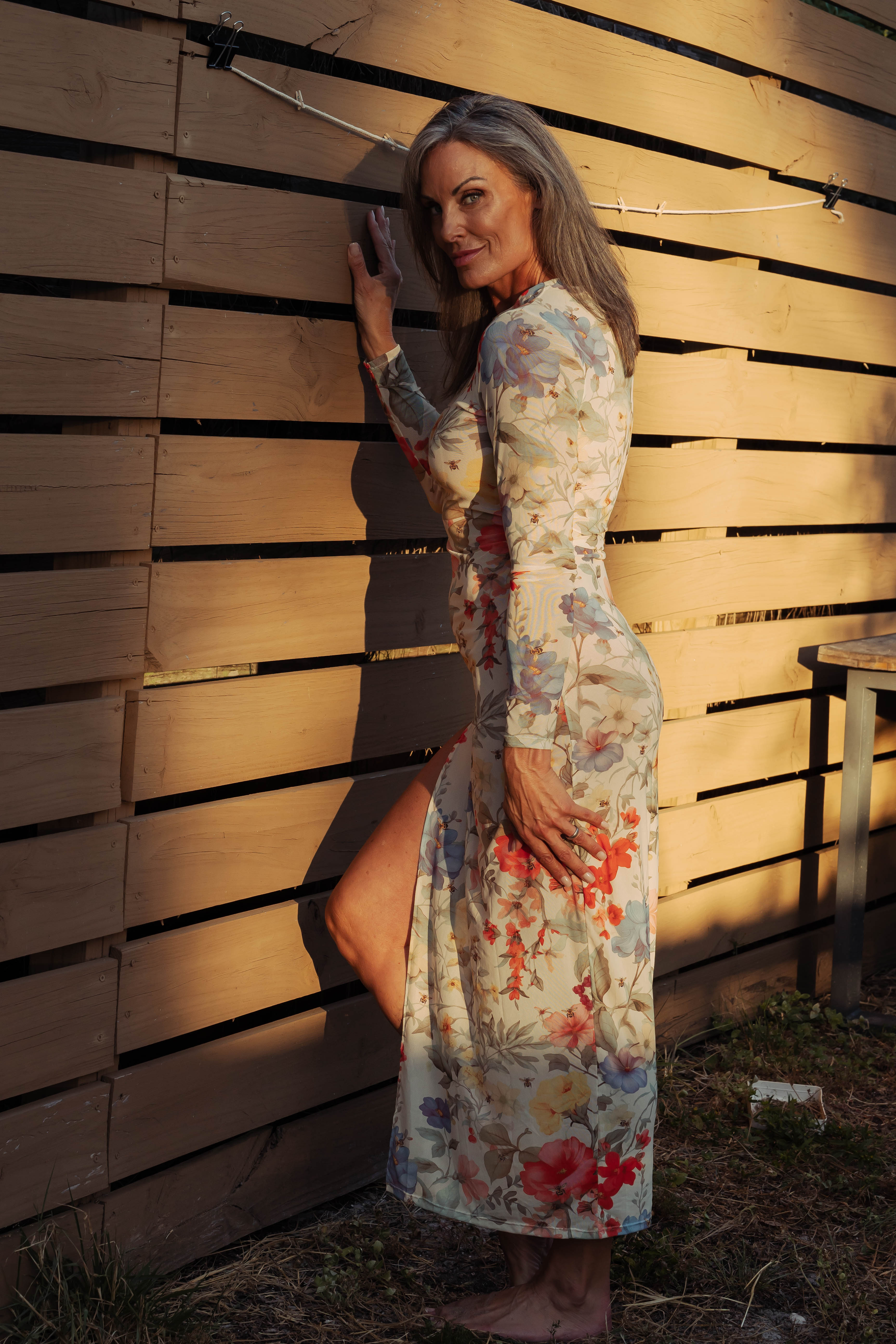 Kilo Brava Mesh Maxi Dress - Honeybee Floral Bra Fittings by Court