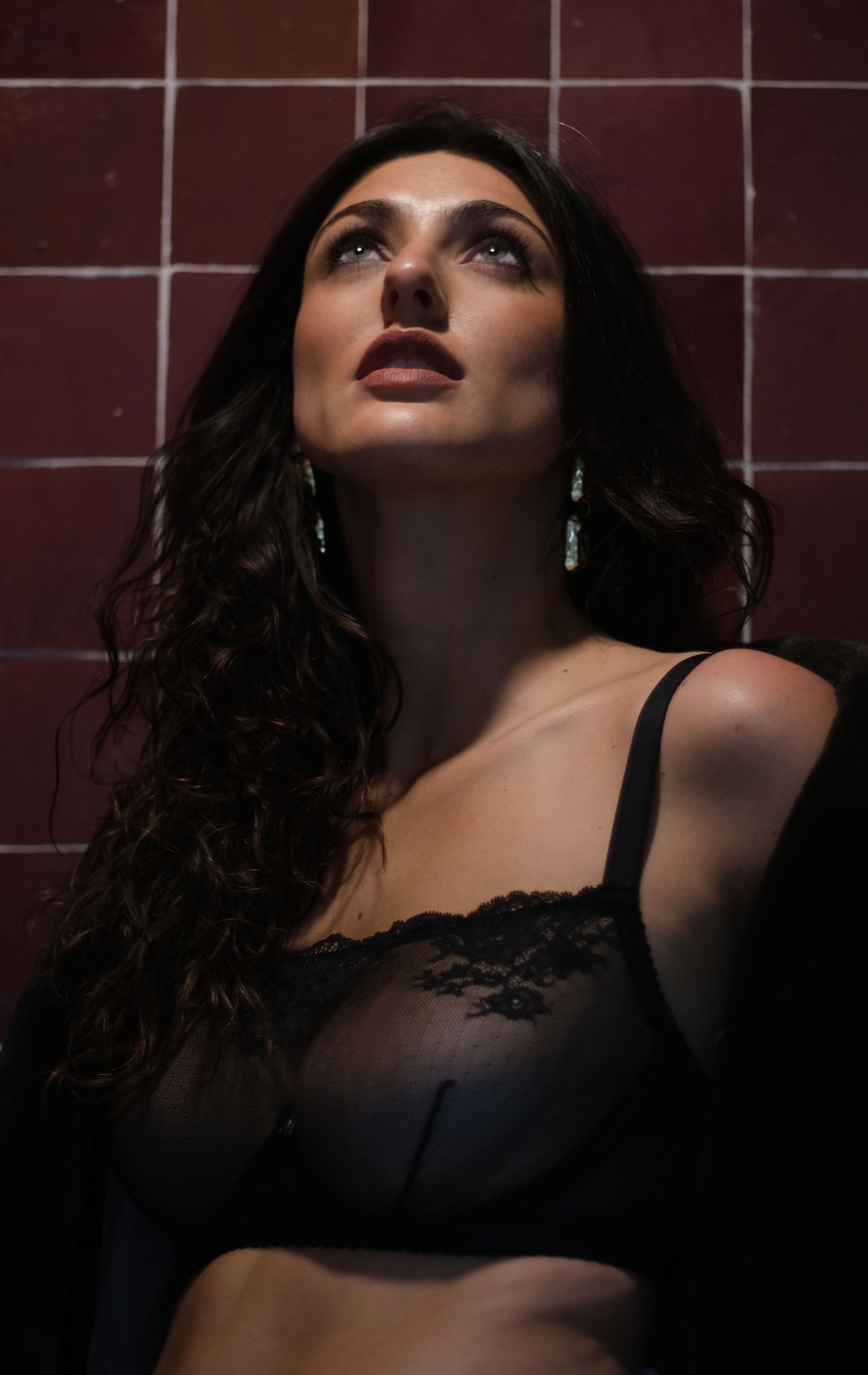 Amour d'Agnette Kim Sheer Lace Underwire Cami Bra - Black Gossard
