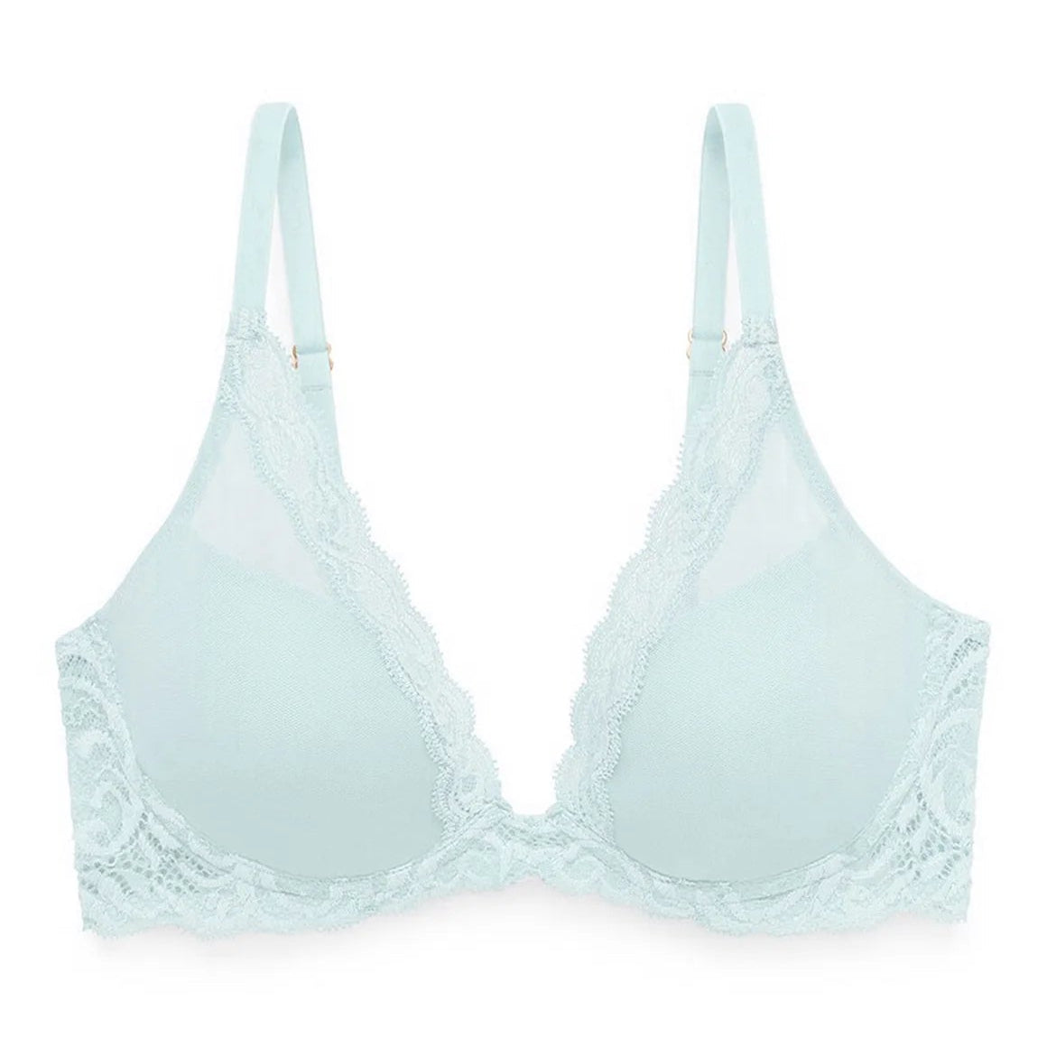 Natori Feathers Plunge Fashion Color - Whipped Mint Lace Molded Cup Bra Fittings by Court 30C WHIPPED MINT LACE