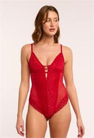 Montelle Lacy Teddy Bodysuit Montelle L SWEET RED