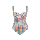 Panache Monica Balcony Swimsuit Seersucker Print Bikini Bra Fittings by Court 32DDD US / 32E UK SEERSUCKER PRINT