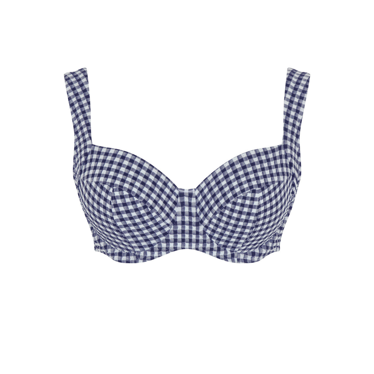 Panache Olivia Full Cup Bikini Top-Navy Gingham Bikini Bra Fittings by Court 30G US / 30F UK NAVY GINGHAM