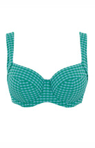 Panache Olivia Full Cup Bikini Top Bikini Bra Fittings by Court 30G US / 30F UK GINGHAM GREEN