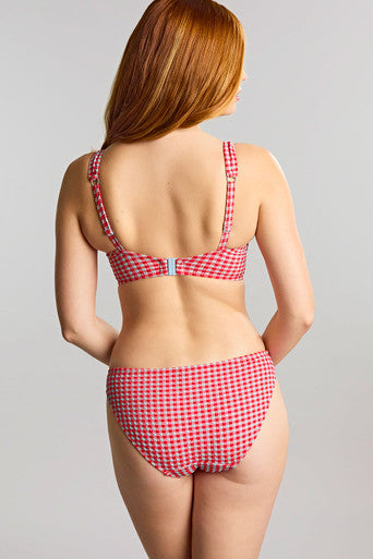 Panache Olivia Full Cup Bikini Top - Red Gingham Bikini Bra Fittings by Court