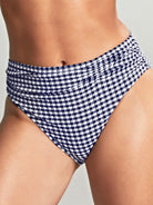 Panache Navy GIngham Midi Bikini Bottom Bra Fittings by Court 6 US / 10 UK (S) NAVY GINGHAM