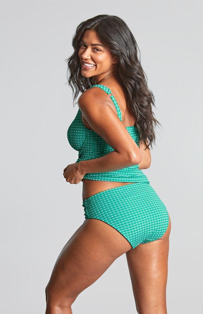 Panache Green GIngham Midi Bikini Bottom Bra Fittings by Court