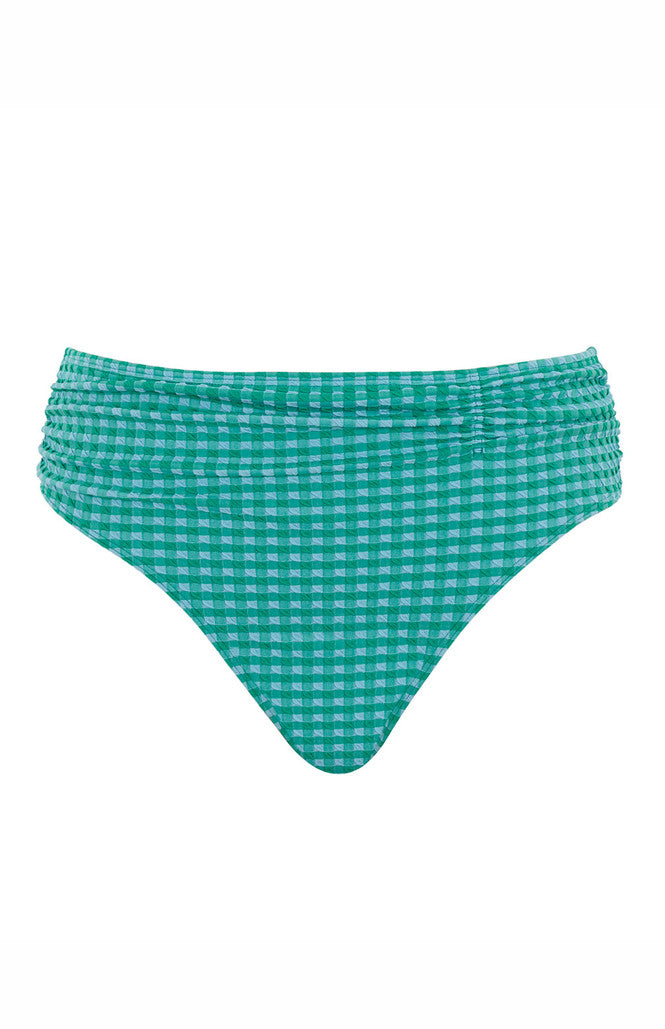 Panache Green Gingham Midi Bikini Bottom *Final Sale Bra Fittings by Court 6 US / 10 UK (S) GREEN GINGHAM