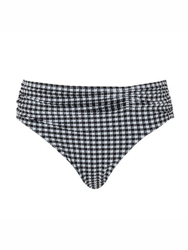 Panache Black Gingham Midi Bikini Bottom Bra Fittings by Court 4 US / 8 UK (XS) BLACK GINGHAM