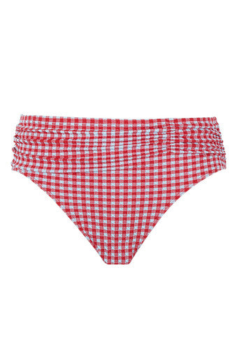 Panache Red Gingham Midi Bikini Bottom Bra Fittings by Court 4 US / 8 UK (XS) RED GINGHAM