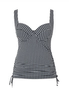 Panache Iris Balcony Tankini Top -Black Gingham Tankini Bra Fittings by Court 32DD BLACK GINGHAM