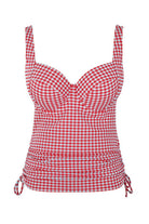 Panache Iris Balcony Tankini Top -Red Gingham Bikini Bra Fittings by Court 32DD RED GINGHAM