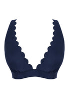 Panache Kara Signature Scallop Wireless Bikini Top Bikini Bra Fittings by Court S INK BLUE