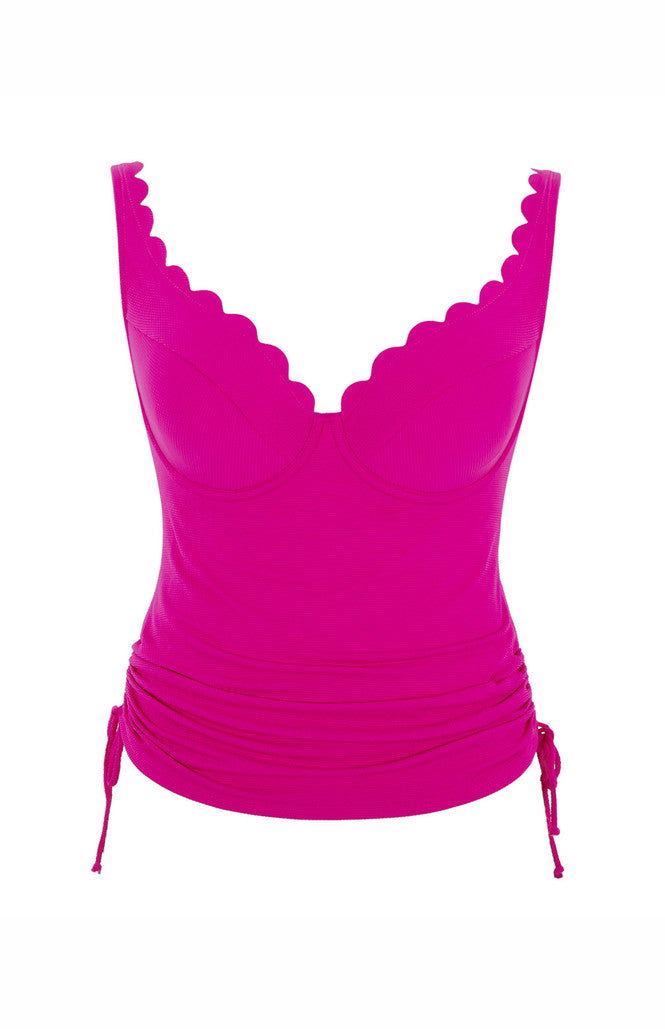 Panache Selene Scallop Tankini Top *Final Sale Tankini Bra Fittings by Court 30DDD US / 30E UK MAGENTA