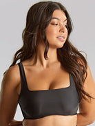 Panache Gina Square Neck Crop Bikini- Signature Black Bikini Bra Fittings by Court