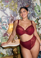 Elomi Tiernie High Waist Thong - Tibetan Red Thong Elomi
