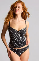 Panache Sienna Balcony Tankini Top -Black Polka Dot Tankini Bra Fittings by Court