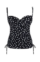 Panache Sienna Balcony Tankini Top -Black Polka Dot Tankini Bra Fittings by Court 32DD BLACK POLKA DOT