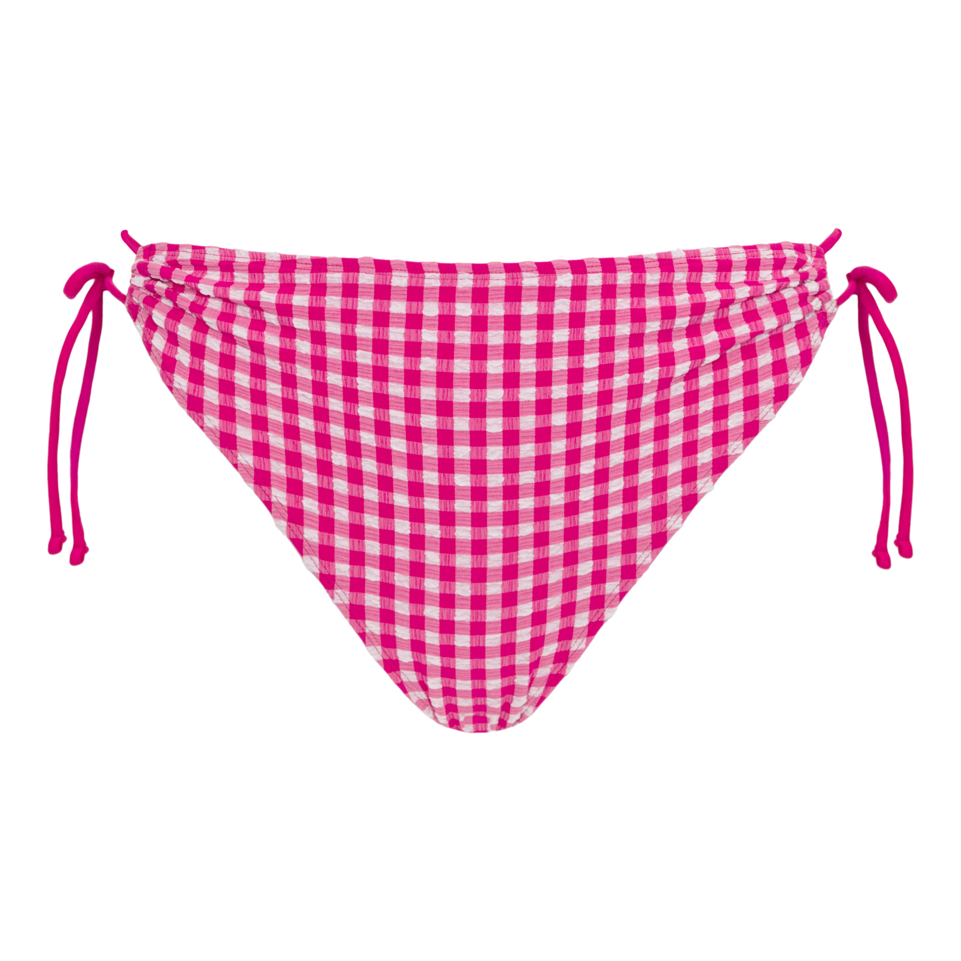 Curvy Kate Holiday Check Tie-Side Bikini Bottom-Raspberry Pink Swim Bottom Bra Fittings by Court 6 US / 10 UK (S) RASPBERRY PINK