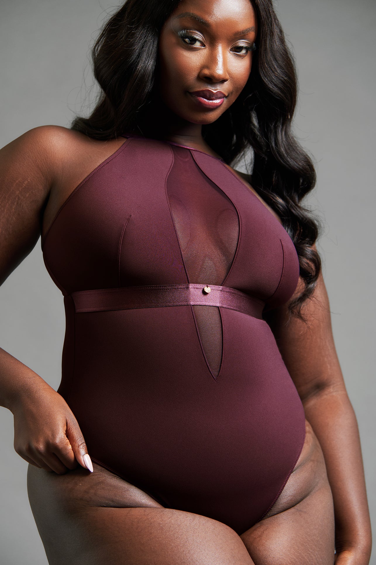 Curvy Kate Scantilly Swerve Stretch Non Wired Bodysuit Curvy Kate S MULBERRY PURPLE