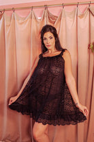 Kilo Brava Black Lace Mini Slip and Bikini Bra Fittings by Court S BLACK