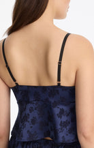 Skarlett Blue Captivate Lace & Satin Corset Cami - Black / Midnight Skarlett Blue