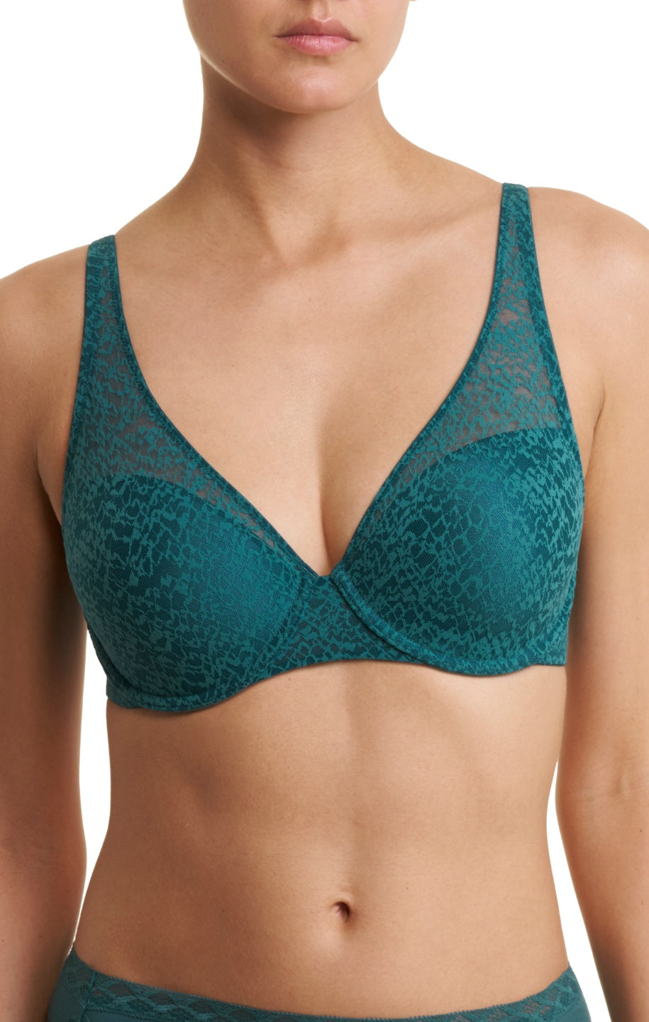 Natori Pretty Smooth Full Fit Contour Bra - Emerald Blue Molded Cup Natori 32D EMERALD BLUE