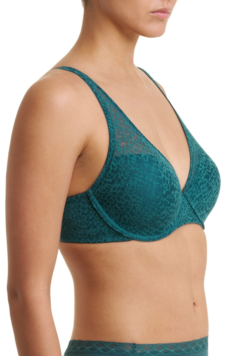 Natori Pretty Smooth Full Fit Contour Bra - Emerald Blue Molded Cup Natori