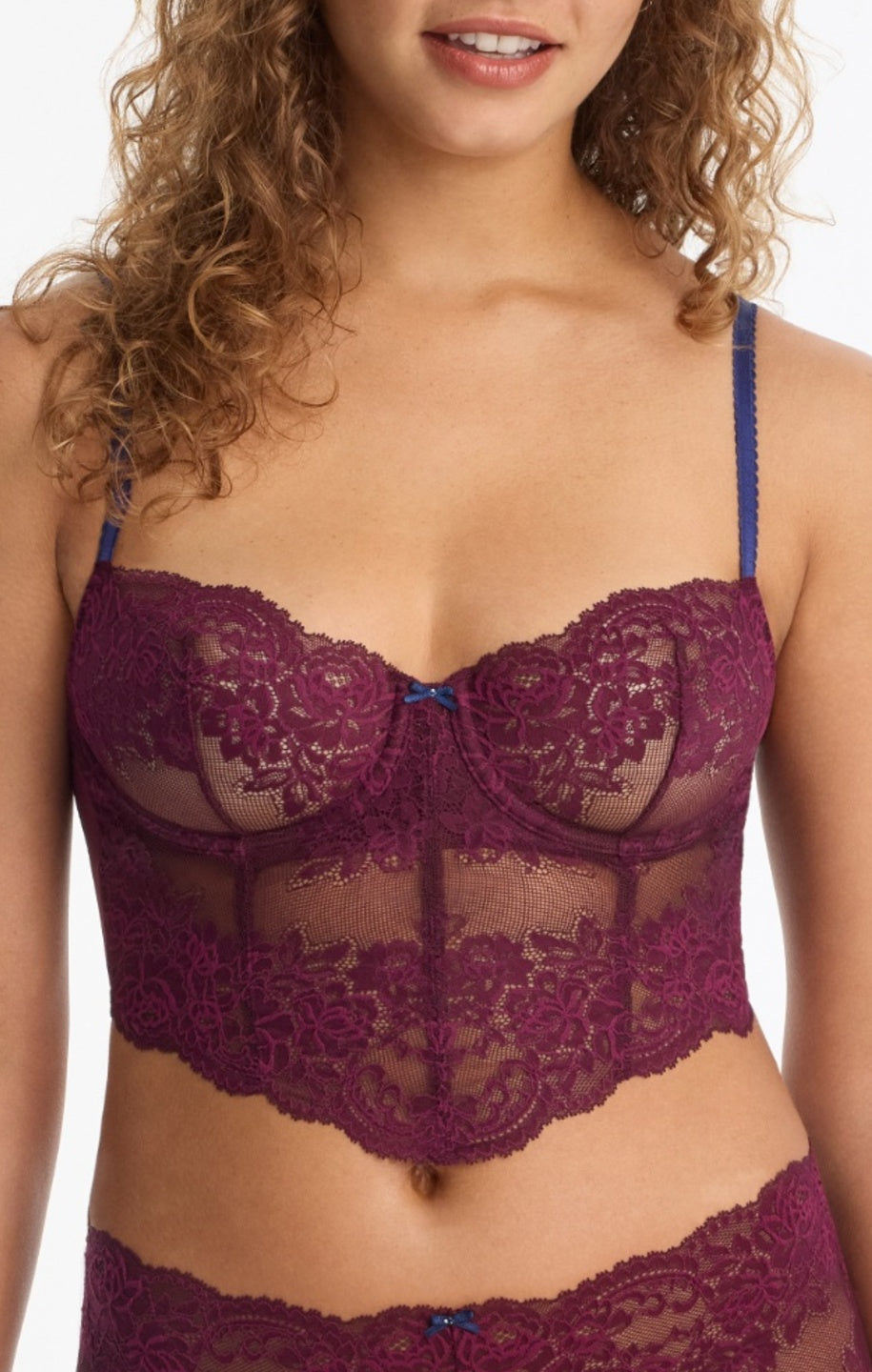 Skarlett Blue Captivate Lace Corset Cami - Figgy / Nocturnal Curvy Couture